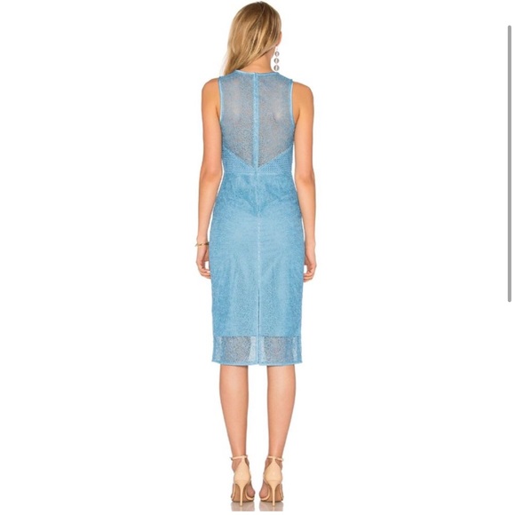 Diane Von Furstenberg | NWT Sleeveless Tailored Dress Twig Lace True Blue Sz 10 - Picture 3 of 16